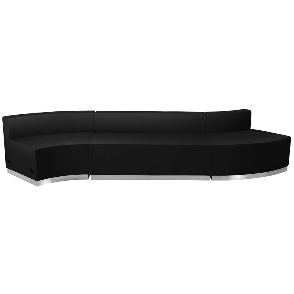 Hercules Alon Series Black Leathersoft Reception Configuration, 3 Pieces By Flash Furniture | Sofas | Modishstore - 3