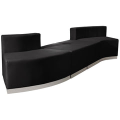 Hercules Alon Series Black Leathersoft Reception Configuration, 4 Pieces By Flash Furniture