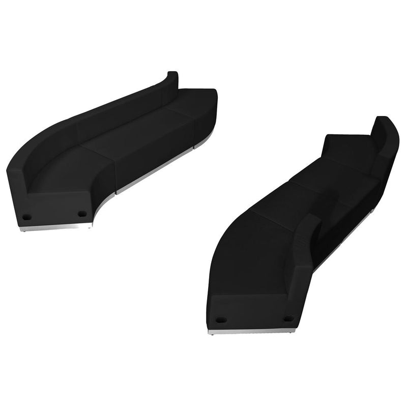 Hercules Alon Series Black Leathersoft Reception Configuration, 7 Pieces By Flash Furniture | Sofa Set | Modishstore - 1