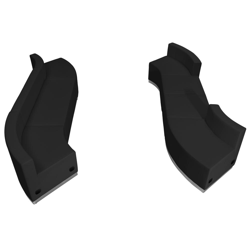 Hercules Alon Series Black Leathersoft Reception Configuration, 7 Pieces By Flash Furniture | Sofa Set | Modishstore - 2