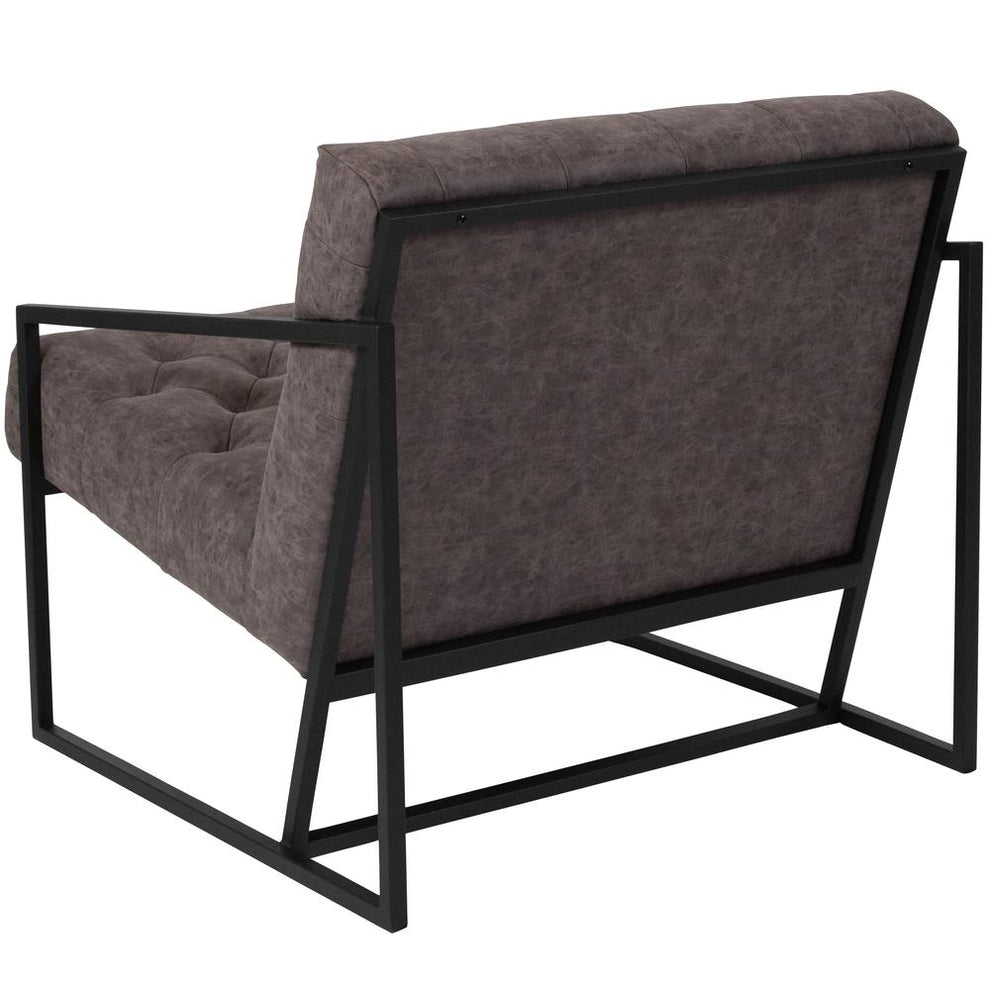 Hercules Madison Series Retro Gray Leathersoft Tufted Lounge Chair By Flash Furniture | Lounge Chairs | Modishstore - 3