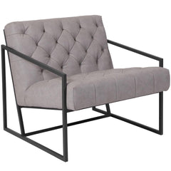 Hercules Madison Series Retro Light Gray Leathersoft Tufted Lounge Chair By Flash Furniture
