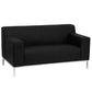 Hercules Definity Series Contemporary Black Leathersoft Loveseat With Stainless Steel Frame By Flash Furniture | Loveseats | Modishstore - 1
