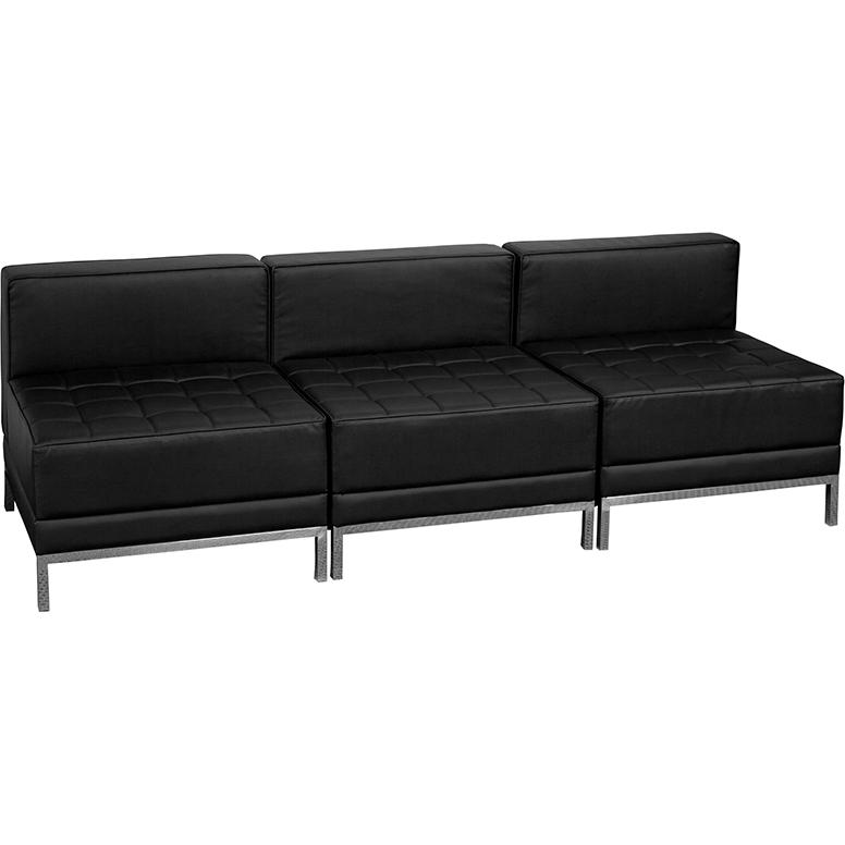 Hercules Imagination Series Black Leathersoft Lounge Set, 3 Pieces By Flash Furniture | Sofas | Modishstore - 2