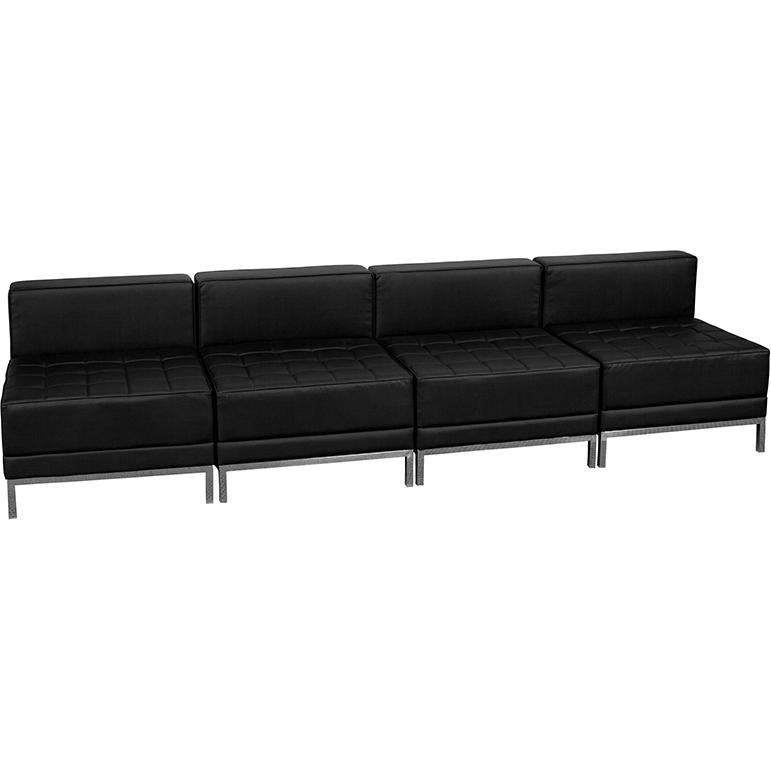 Hercules Imagination Series Black Leathersoft Lounge Set, 4 Pieces By Flash Furniture | Sofas | Modishstore - 2