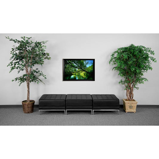 Hercules Imagination Series Black Leathersoft Three Seat Bench By Flash Furniture | Sofas | Modishstore - 1