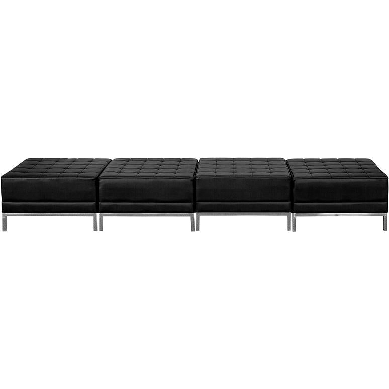 Hercules Imagination Series Black Leathersoft Four Seat Bench By Flash Furniture | Sofas | Modishstore - 2