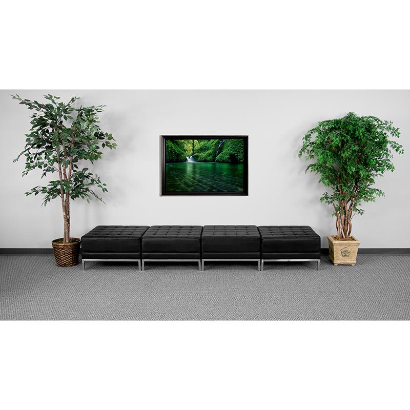 Hercules Imagination Series Black Leathersoft Four Seat Bench By Flash Furniture | Sofas | Modishstore - 1