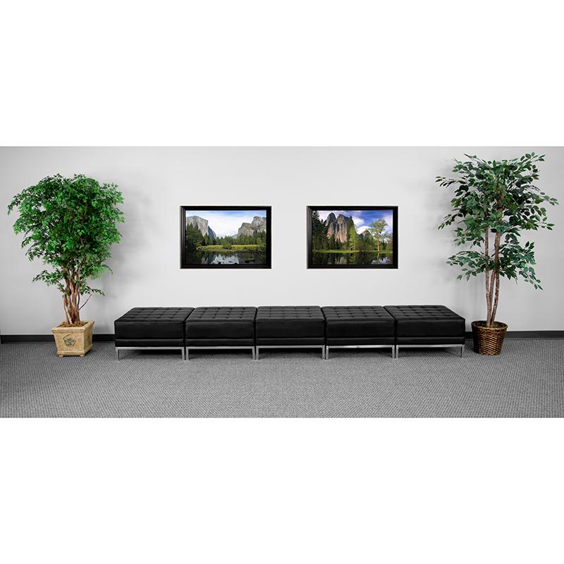 Hercules Imagination Series Black Leathersoft Five Seat Bench By Flash Furniture | Sofas | Modishstore - 1