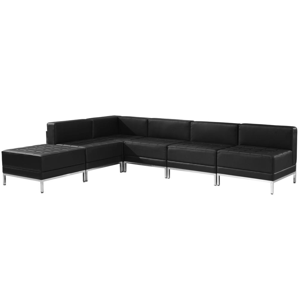Hercules Imagination Series Black Leathersoft Sectional Configuration, 6 Pieces By Flash Furniture | Sofa Set | Modishstore - 2