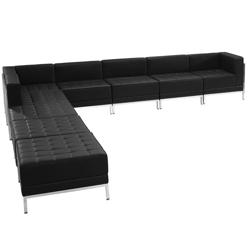 Hercules Imagination Series Black Leathersoft Sectional Configuration, 9 Pieces By Flash Furniture | Sofa Set | Modishstore - 1