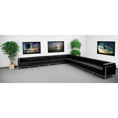 Hercules Imagination Series Black Leathersoft Sectional Configuration, 11 Pieces By Flash Furniture