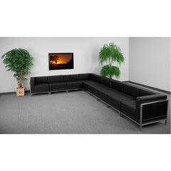 Hercules Imagination Series Black Leathersoft Sectional Configuration, 9 Pieces By Flash Furniture