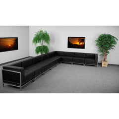 Hercules Imagination Series Black Leathersoft Sectional Configuration, 9 Pieces By Flash Furniture