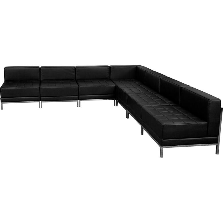 Hercules Imagination Series Black Leathersoft Sectional Configuration, 7 Pieces By Flash Furniture | Sofa Set | Modishstore - 2