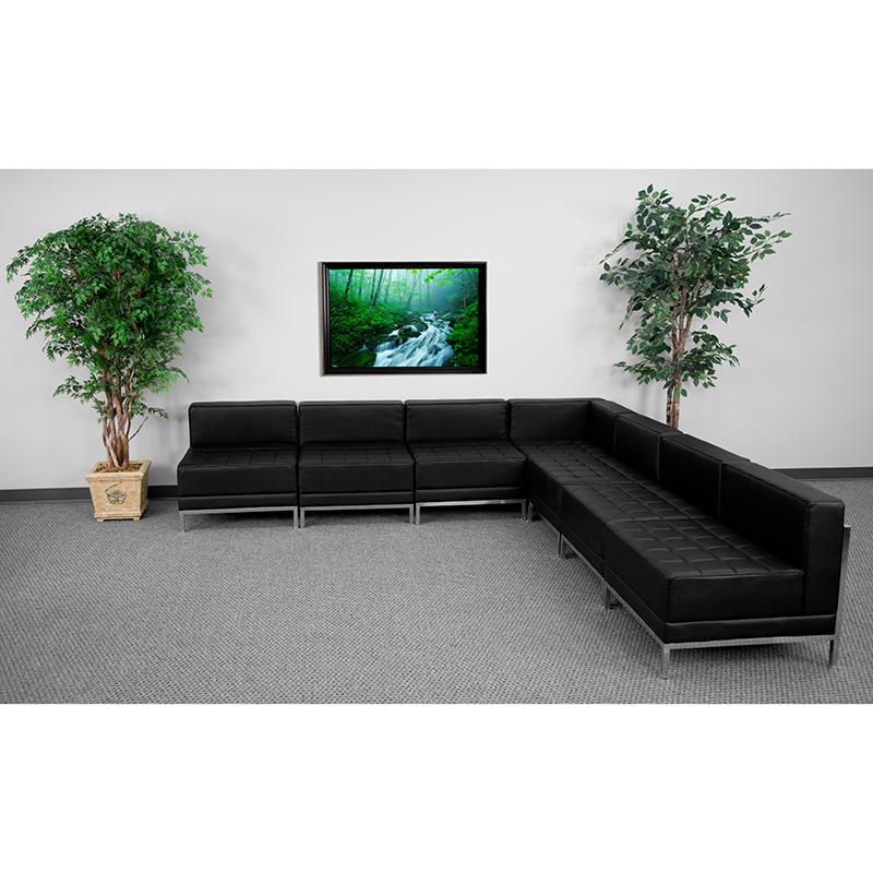 Hercules Imagination Series Black Leathersoft Sectional Configuration, 7 Pieces By Flash Furniture | Sofas | Modishstore