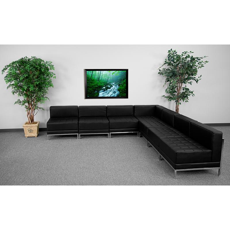 Hercules Imagination Series Black Leathersoft Sectional Configuration, 7 Pieces By Flash Furniture | Sofa Set | Modishstore - 1