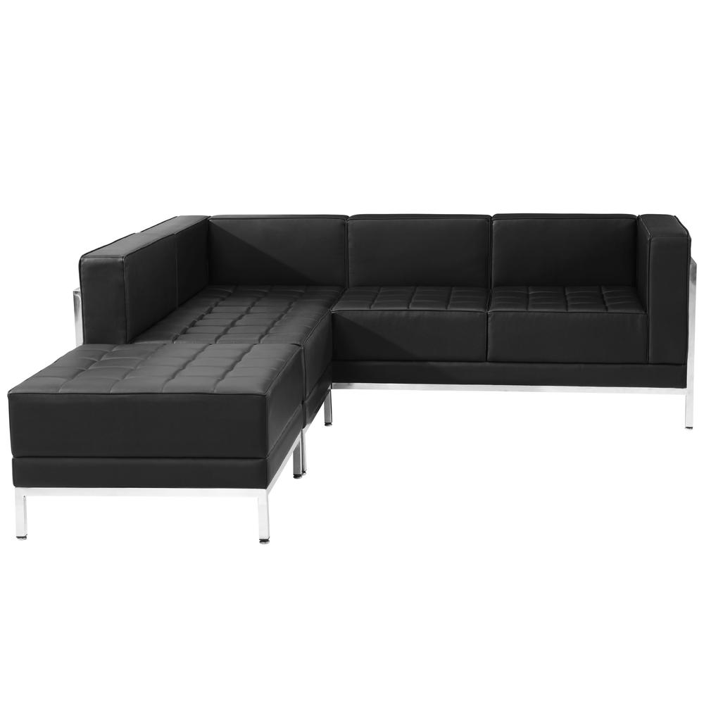 Hercules Imagination Series Black Leathersoft Sectional Configuration, 3 Pieces By Flash Furniture | Sofas | Modishstore