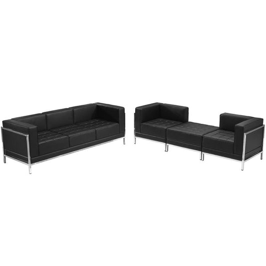 Hercules Imagination Series Black Leathersoft Sofa & Lounge Chair Set, 4 Pieces By Flash Furniture | Sofas | Modishstore