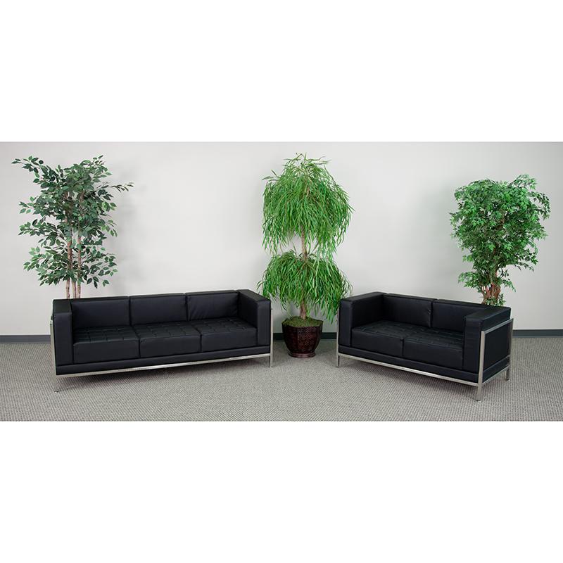Hercules Imagination Series Black Leathersoft Sofa & Loveseat Set By Flash Furniture | Sofa Set | Modishstore - 1