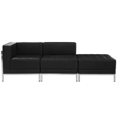 Hercules Imagination Series Black Leathersoft 3 Piece Chair & Ottoman Set By Flash Furniture