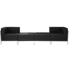 Hercules Imagination Series Black Leathersoft 4 Piece Chair & Ottoman Set By Flash Furniture