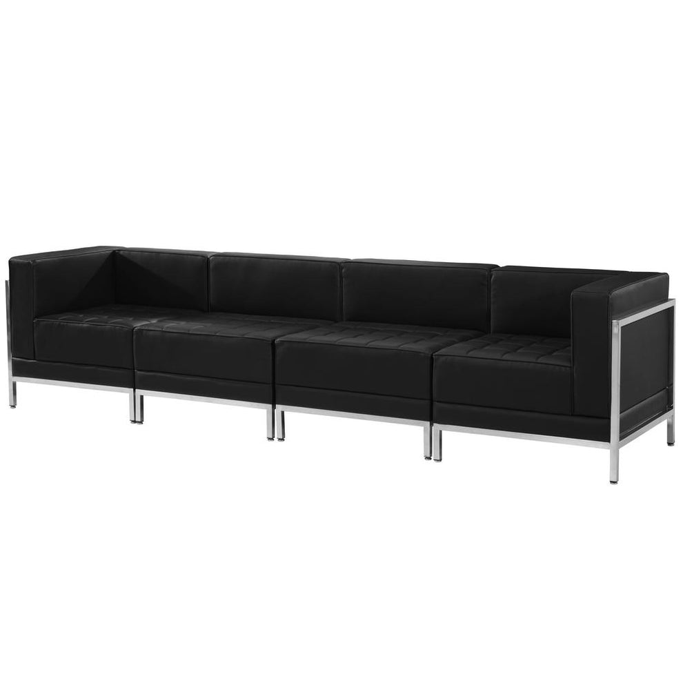 Hercules Imagination Series Black Leathersoft 4 Piece Lounge Set By Flash Furniture | Sofa Set | Modishstore - 2