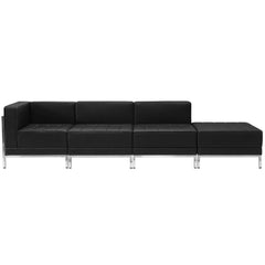 Hercules Imagination Series Black Leathersoft 4 Piece Chair & Ottoman Set By Flash Furniture