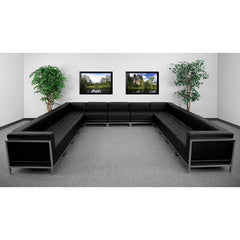 Hercules Imagination Series Black Leathersoft U-Shape Sectional Configuration, 13 Pieces By Flash Furniture