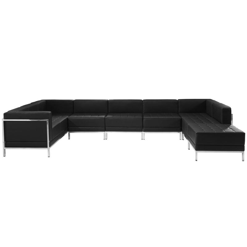 Hercules Imagination Series Black Leathersoft U-Shape Sectional Configuration, 7 Pieces By Flash Furniture | Sofa Set | Modishstore - 1