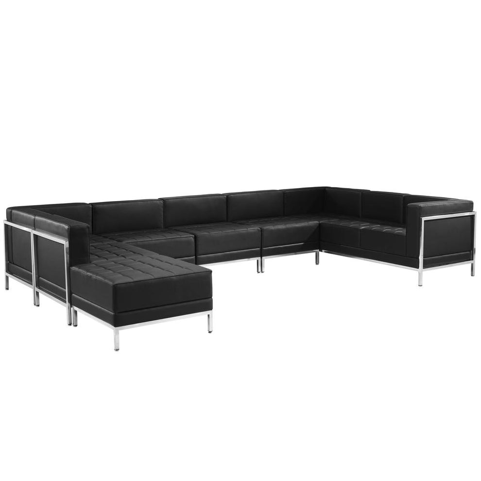 Hercules Imagination Series Black Leathersoft U-Shape Sectional Configuration, 7 Pieces By Flash Furniture | Sofa Set | Modishstore - 2