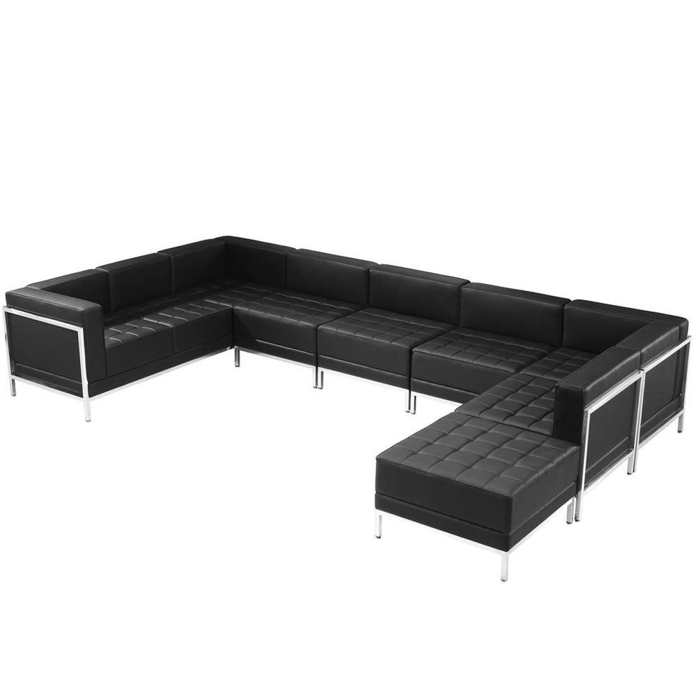 Hercules Imagination Series Black Leathersoft U-Shape Sectional Configuration, 7 Pieces By Flash Furniture | Sofa Set | Modishstore - 3