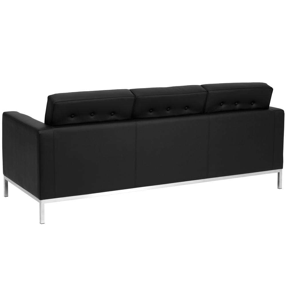 Hercules Lacey Series Contemporary Black Leathersoft Sofa With Stainless Steel Frame By Flash Furniture | Sofas | Modishstore - 2
