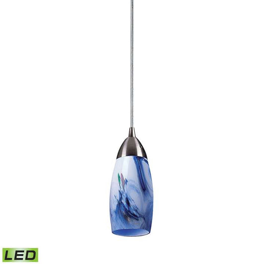 Milan 1-Light Mini Pendant in Satin Nickel with Mountain Glass - Includes LED Bulb | Pendant Lamps | Modishstore