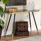 Baxton Studio Lauro Modern and Contemporary Black Faux Marble and Two-Tone Gold and Black Metal Console Table | Modishstore | Console Tables