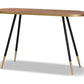 baxton studio lauro modern and contemporary walnut wood finished and two tone gold and black metal console table | Modish Furniture Store-2