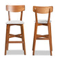 baxton studio cameron modern and contemporary transitional grey fabric upholstered and walnut brown finished wood 2 piece bar stool set | Modish Furniture Store-3
