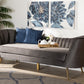 Baxton Studio Kailyn Glam and Luxe Grey Velvet Fabric Upholstered and Gold Finished Sofa | Modishstore | Sofas