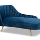 baxton studio kailyn glam and luxe navy blue velvet fabric upholstered and gold finished chaise | Modish Furniture Store-2