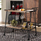 Baxton Studio Perilla Modern Rustic and Industrial Oak Brown Finished Wood and Black Finished Metal 2-Tier Wine Serving Cart | Modishstore | Bar Carts
