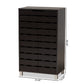 Baxton Studio Ernest Modern and Contemporary Dark Brown Finished Wood 2-Door Shoe Storage Cabinet | Cabinets | Modishstore - 9