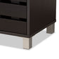 Baxton Studio Ernest Modern and Contemporary Dark Brown Finished Wood 2-Door Shoe Storage Cabinet | Cabinets | Modishstore - 4