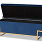 baxton studio parker glam and luxe navy blue velvet upholstered and gold metal finished storage ottoman | Modish Furniture Store-3
