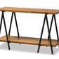baxton studio britton rustic industrial walnut finished wood and black finished metal console table | Modish Furniture Store-2