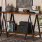 Baxton Studio Britton Rustic Industrial Walnut Finished Wood and Black Finished Metal Console Table | Modishstore | Console Tables