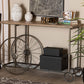 Baxton Studio Terence Vintage Rustic Industrial Natural Finished Wood and Black Finished Metal Wheeled Console Table | Modishstore | Console Tables