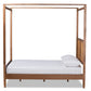 baxton studio malia modern and contemporary walnut brown finished wood and synthetic rattan king size canopy bed | Modish Furniture Store-3
