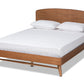 baxton studio keagan mid century modern transitional walnut brown finished wood queen size platform bed | Modish Furniture Store-2