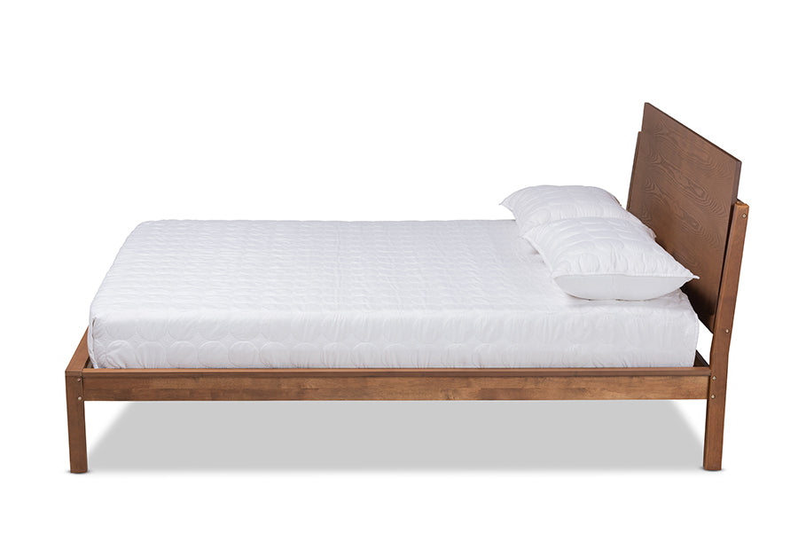Baxton Studio Giuseppe Modern and Contemporary Walnut Brown Finished King Size Platform Bed | Beds | Modishstore - 2