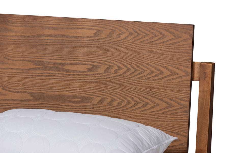 Baxton Studio Giuseppe Modern and Contemporary Walnut Brown Finished King Size Platform Bed | Beds | Modishstore - 3